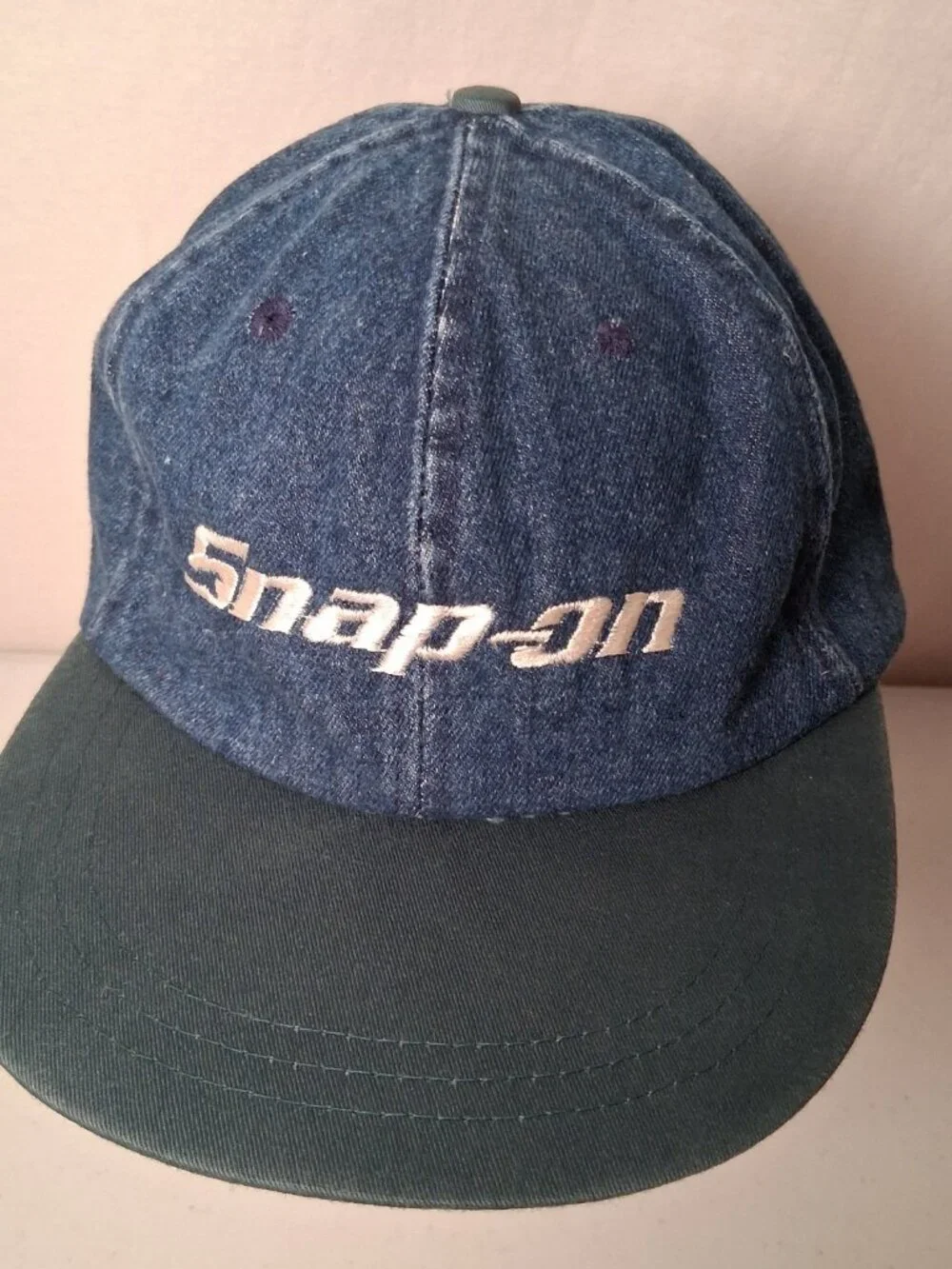 Vintage 1990s Snap On Tools Cap Hat Swingster Denim Strap Back Tool Mechanic NEW
